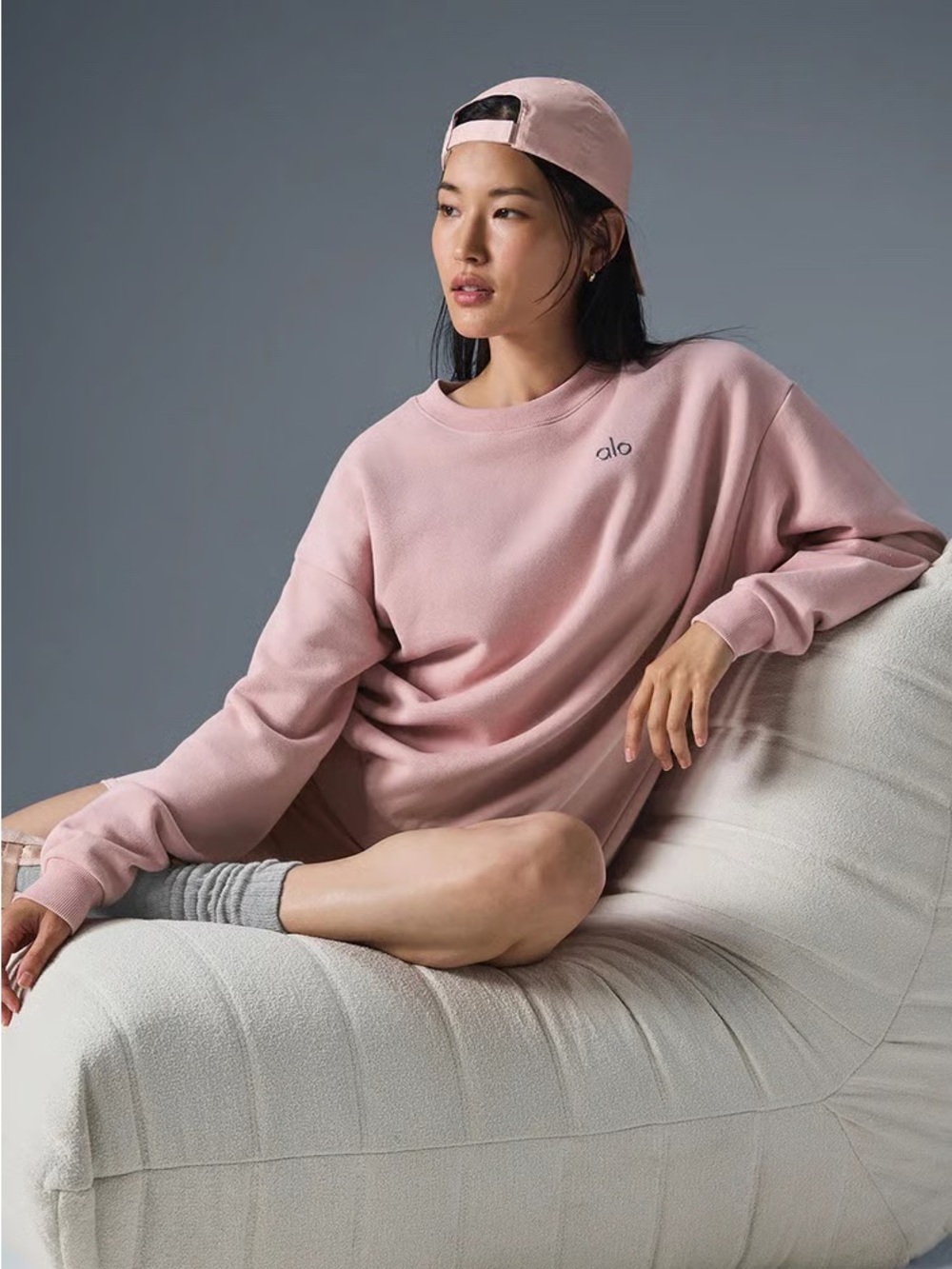 Alo Ballet Pink Accolade Crew Neck